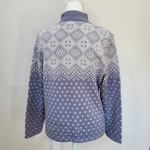 Norton Mcnaughton Petites periwinkle blue knit sweater jacket with zipper sz. PL - Picture 4 of 16